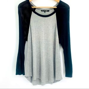 RAG & BONE black gray baseball style sweater size large
